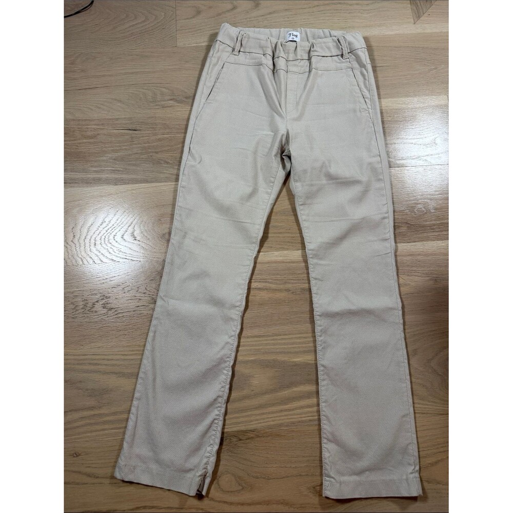 Bevy Flog Pants Womens 28 Beige Khaki Stretch Pull On Elastic Waist Made In Isra